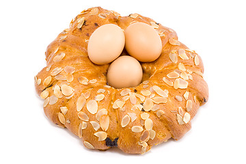 Image showing Easter Wreath with Eggs