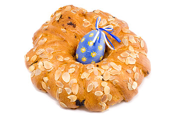 Image showing Easter Wreath with an Easter Egg