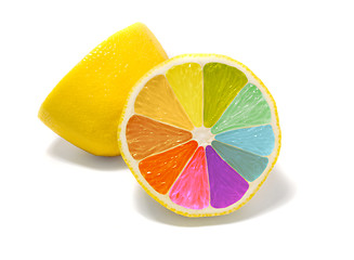 Image showing Coloured lemon