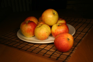 Image showing Evening apples still life