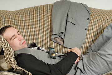 Image showing Sleeping Businessman