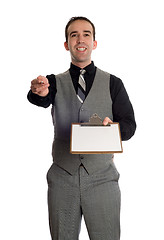 Image showing Businessman With Clipboard