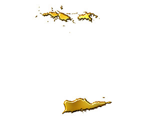 Image showing Virgin Islands 3d Golden Map