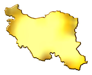 Image showing Iran 3d Golden Map