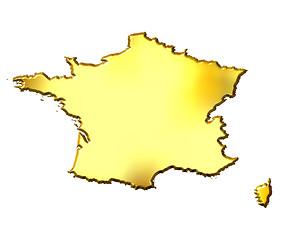 Image showing France 3d Golden Map