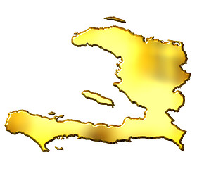 Image showing Haiti 3d Golden Map