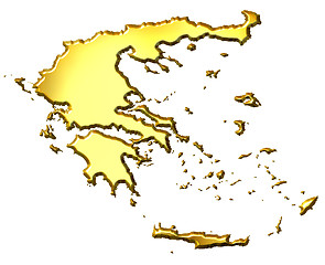 Image showing Greece 3d Golden Map