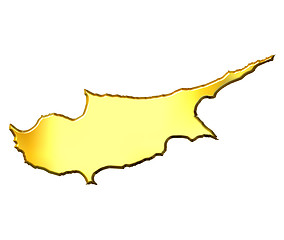 Image showing Cyprus 3d Golden Map