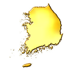 Image showing South Korea 3d Golden Map