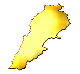Image showing Lebanon 3d Golden Map