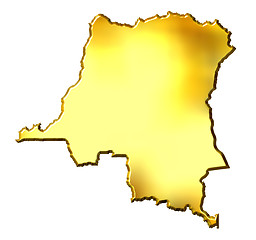 Image showing Congo the Democratic Republic of the, 3d Golden Map