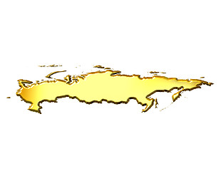 Image showing Russia 3d Golden Map