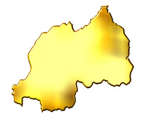 Image showing Rwanda 3d Golden Map