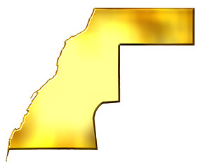 Image showing Western Sahara 3d Golden Map