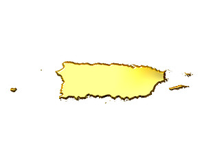 Image showing Puerto Rico 3d Golden Map