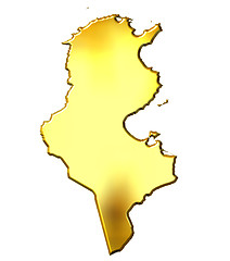 Image showing Tunisia 3d Golden Map