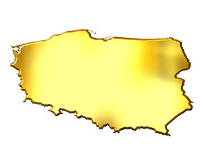 Image showing Poland 3d Golden Map