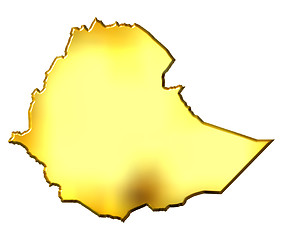 Image showing Ethiopia 3d Golden Map