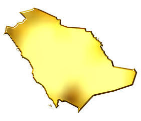 Image showing Saudi Arabia 3d Golden Map