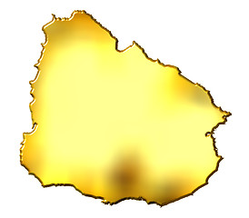 Image showing Uruguay 3d Golden Map