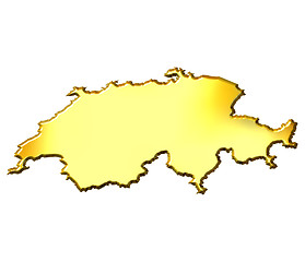 Image showing Switzerland 3d Golden Map