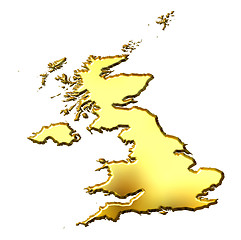 Image showing Great Britain 3d Golden Map