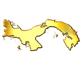 Image showing Panama 3d Golden Map