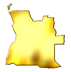 Image showing Angola 3d Golden Map