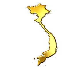Image showing Vietnam 3d Golden Map