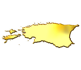 Image showing Estonia 3d Golden Map