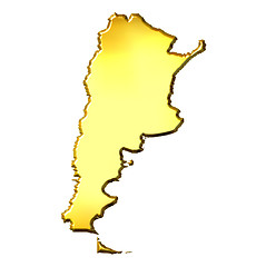 Image showing Argentina 3d Golden Map
