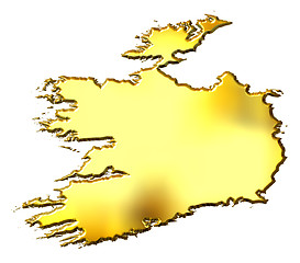 Image showing Ireland 3d Golden Map