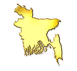 Image showing Bangladesh 3d Golden Map