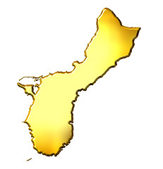 Image showing Guam 3d Golden Map