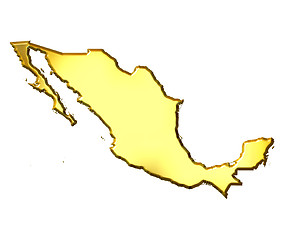 Image showing Mexico 3d Golden Map