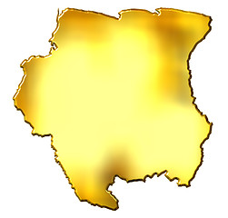 Image showing Suriname 3d Golden Map