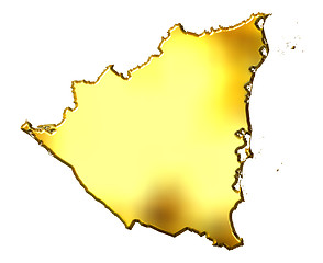 Image showing Nicaragua 3d Golden Map