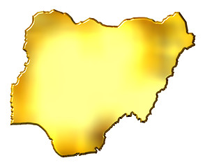 Image showing Nigeria 3d Golden Map
