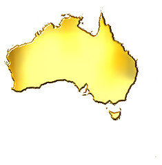 Image showing Australia 3d Golden Map