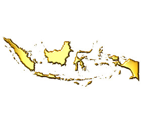 Image showing Indonesia 3d Golden Map