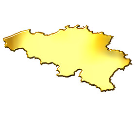 Image showing Belgium 3d Golden Map