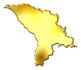 Image showing Moldova 3d Golden Map