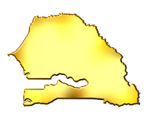 Image showing Senegal 3d Golden Map