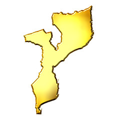 Image showing Mozambique 3d Golden Map