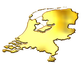 Image showing Netherlands 3d Golden Map