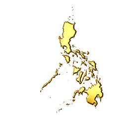 Image showing Philippines 3d Golden Map