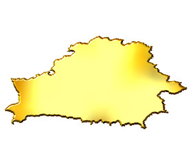 Image showing Belarus 3d Golden Map
