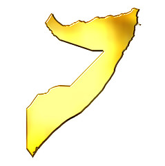 Image showing Somalia 3d Golden Map
