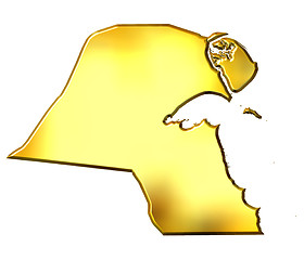 Image showing Kuwait 3d Golden Map