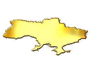 Image showing Ukraine 3d Golden Map